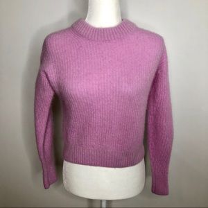 Everlane cropped pink alpaca blend sweater, size M